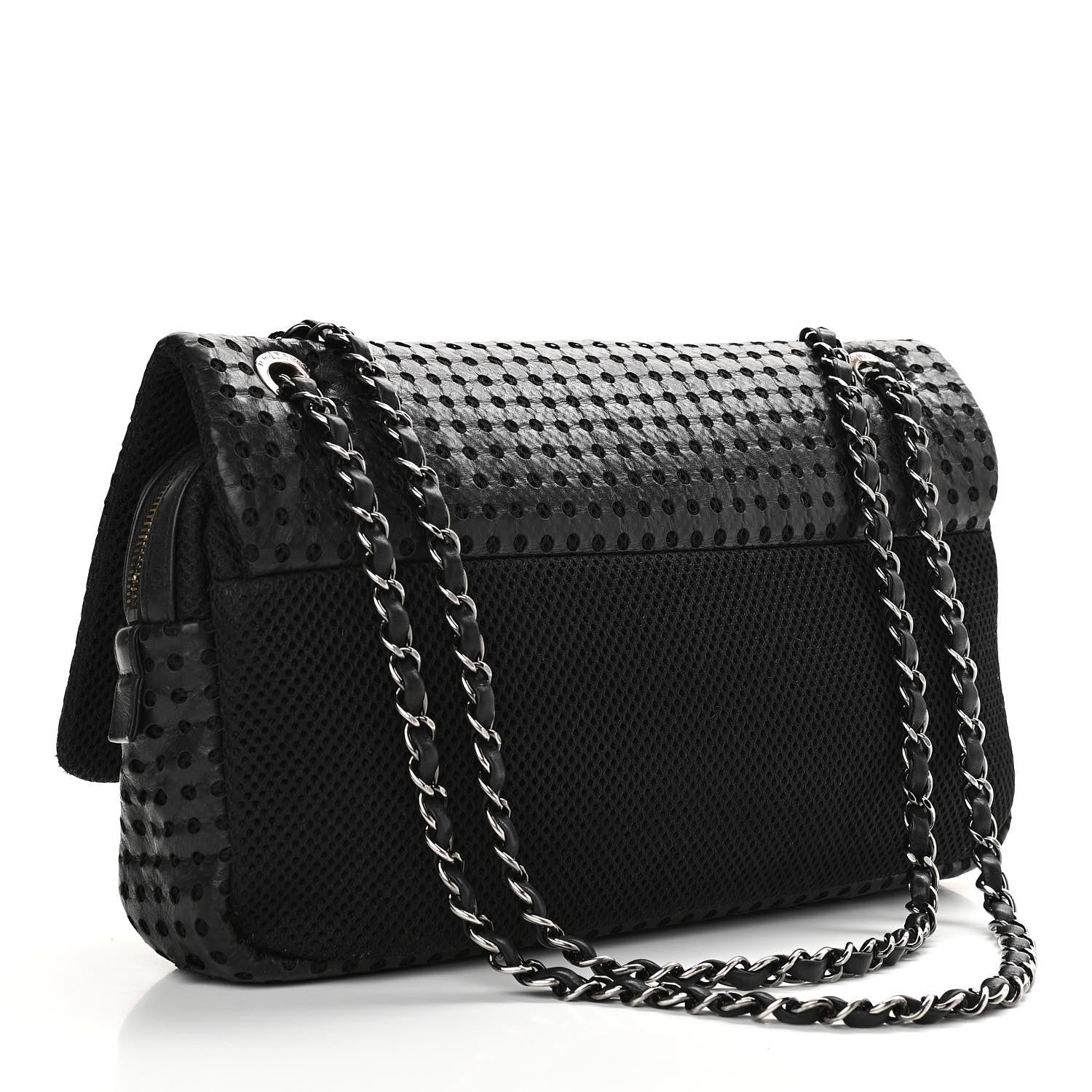 Chanel Perforated Lambskin Jumbo Easy Flap Black 3 of 14