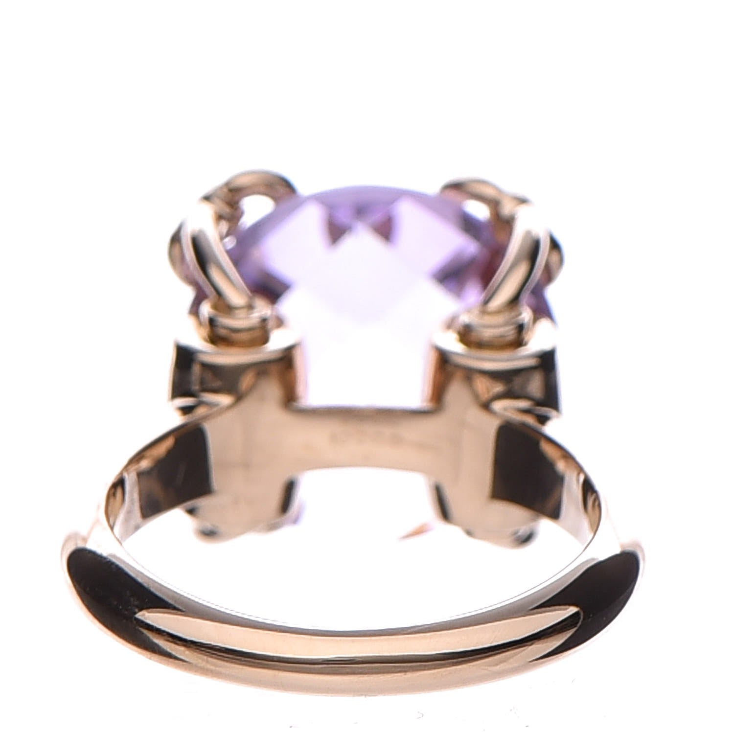 Gucci 18K Yellow Gold Amethyst Horsebit Cocktail Ring 54 6.75 4 of 7