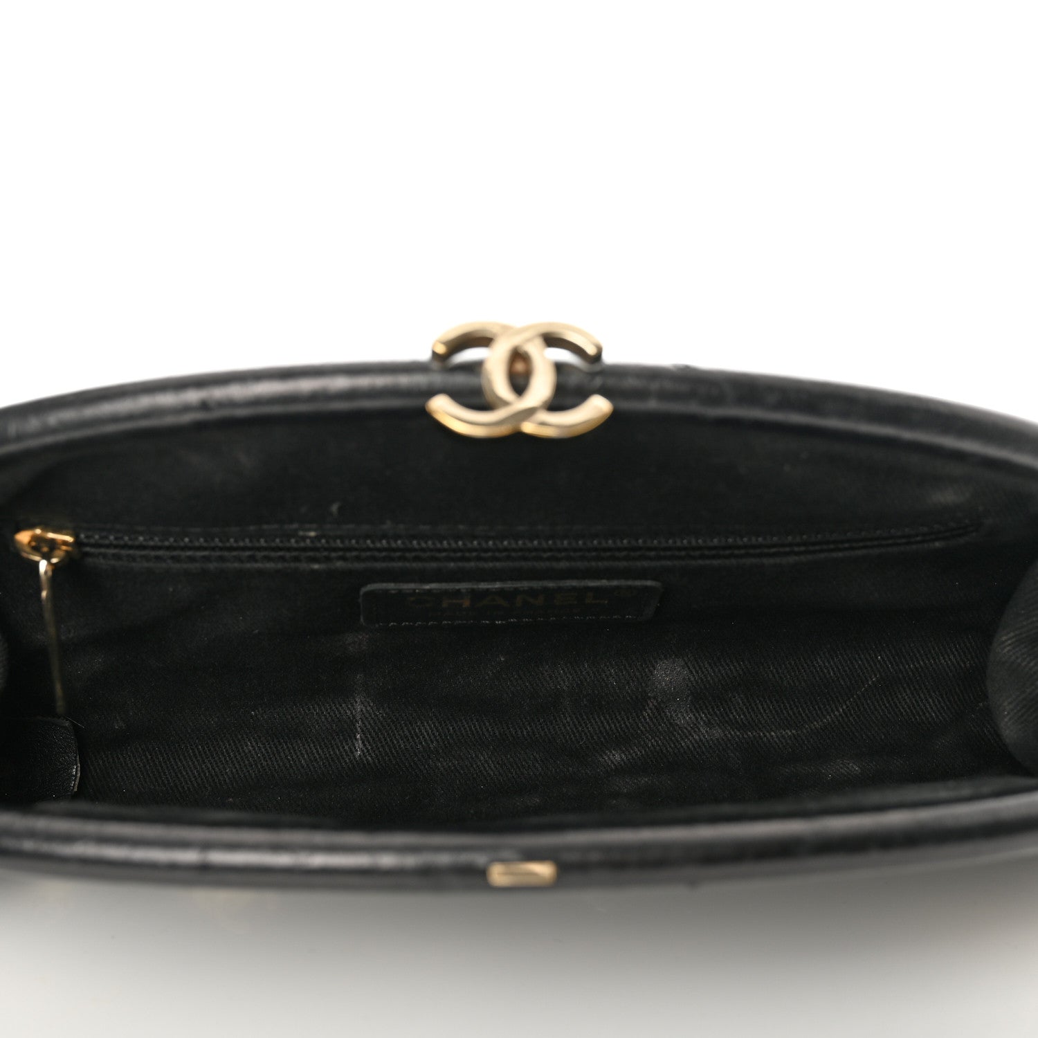 Chanel Calfskin Square Quilted Grommet Embellished Piercing Chic Clutch Black 5 of 15
