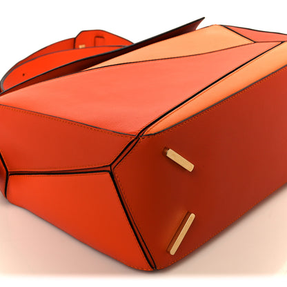 Loewe Calfskin Medium Puzzle Bag Orange Multi 9 of 10