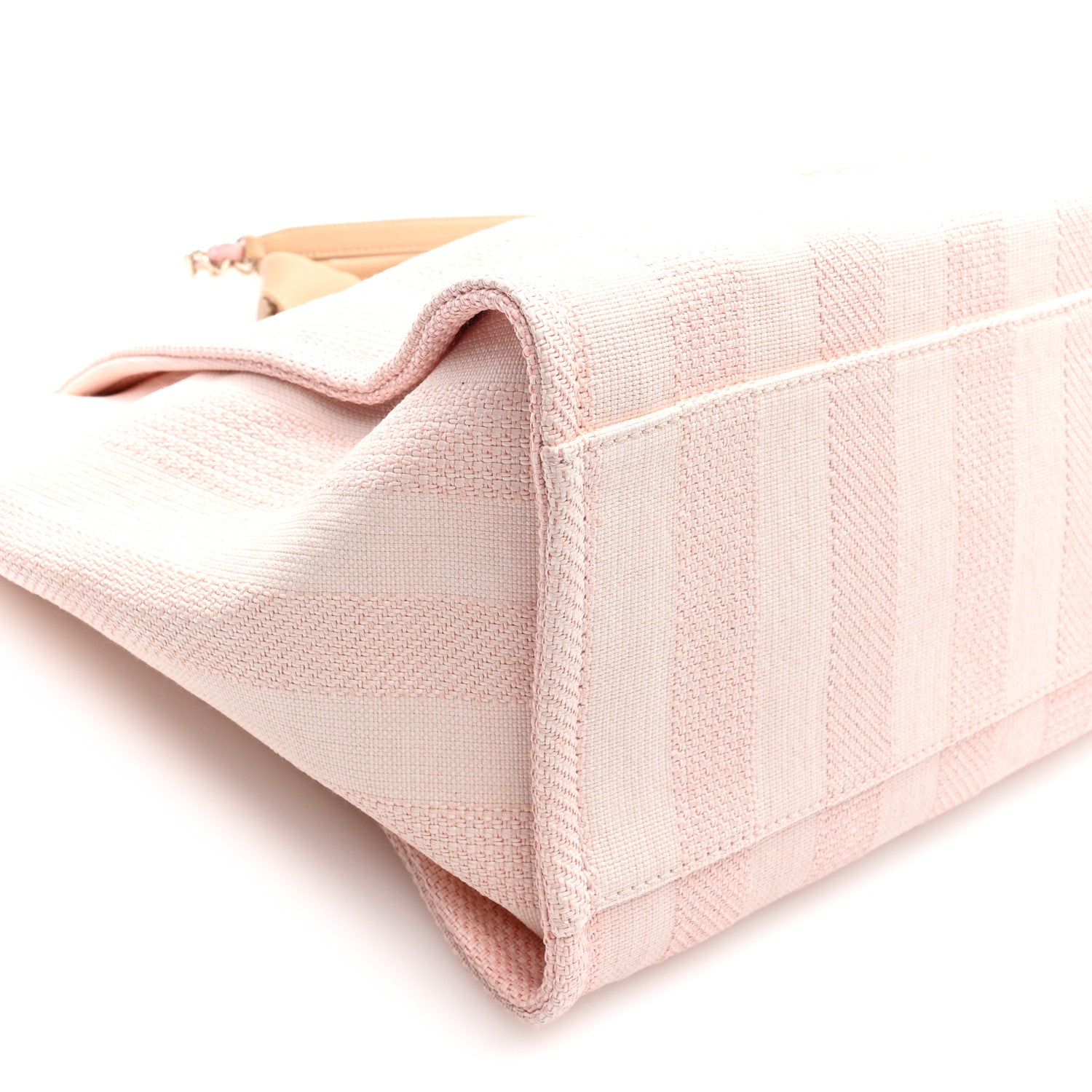 Chanel Mixed Fibers Calfskin Striped Medium Deauville Tote Light Pink 8 of 9