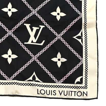 Louis Vuitton Silk Monogram Croisillon Scarf Black 3 of 4