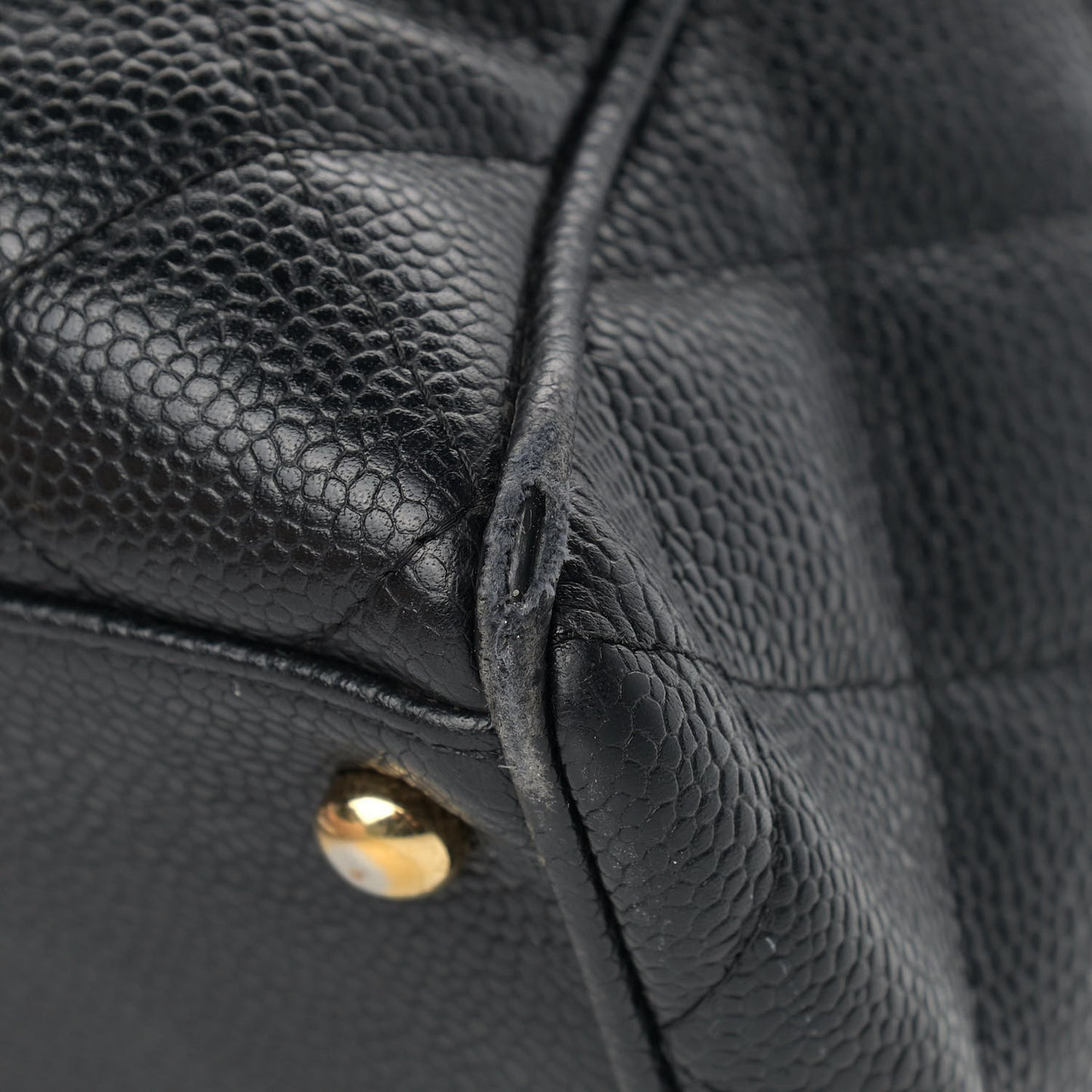 Caviar Quilted Large Bowler Black