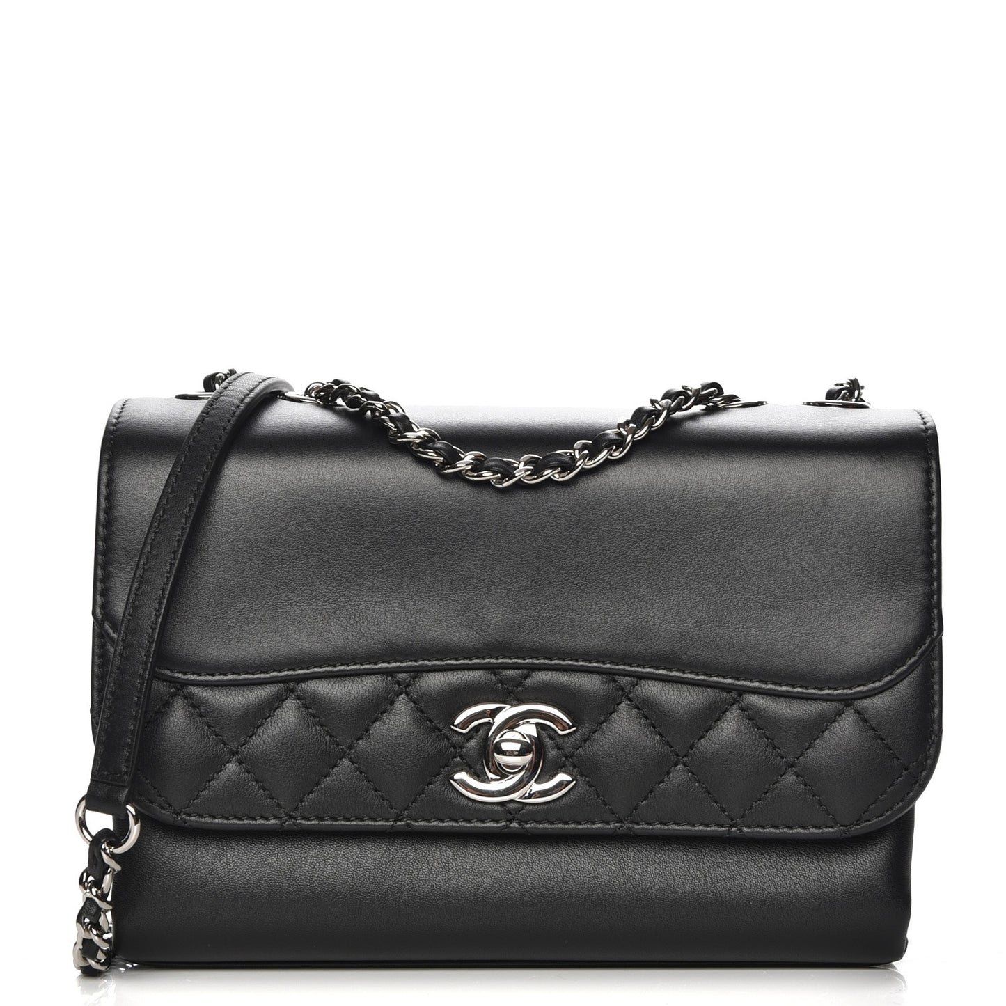 Calfskin Mini Tramezzo Flap Black