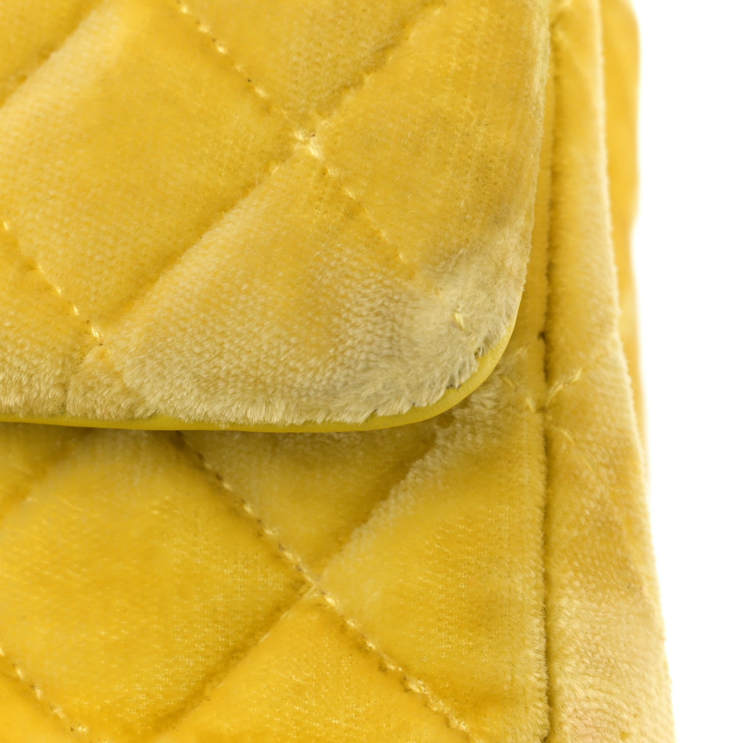 Chanel Velvet Quilted Mini Rectangular Flap Yellow 14 of 14