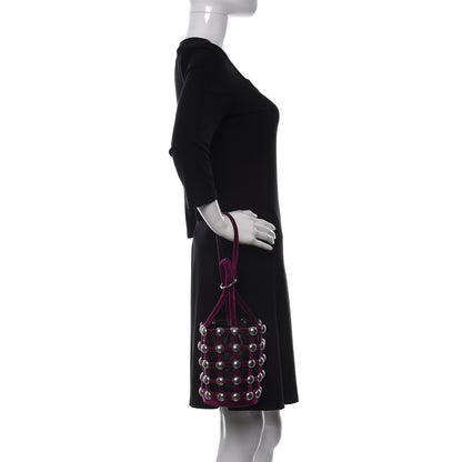 Alexander Wang Velvet Embellished Mini Roxy Bucket Bag Magenta 2 of 13