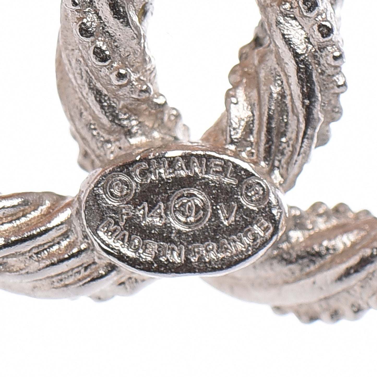 Crystal CC Twisted Earrings Silver