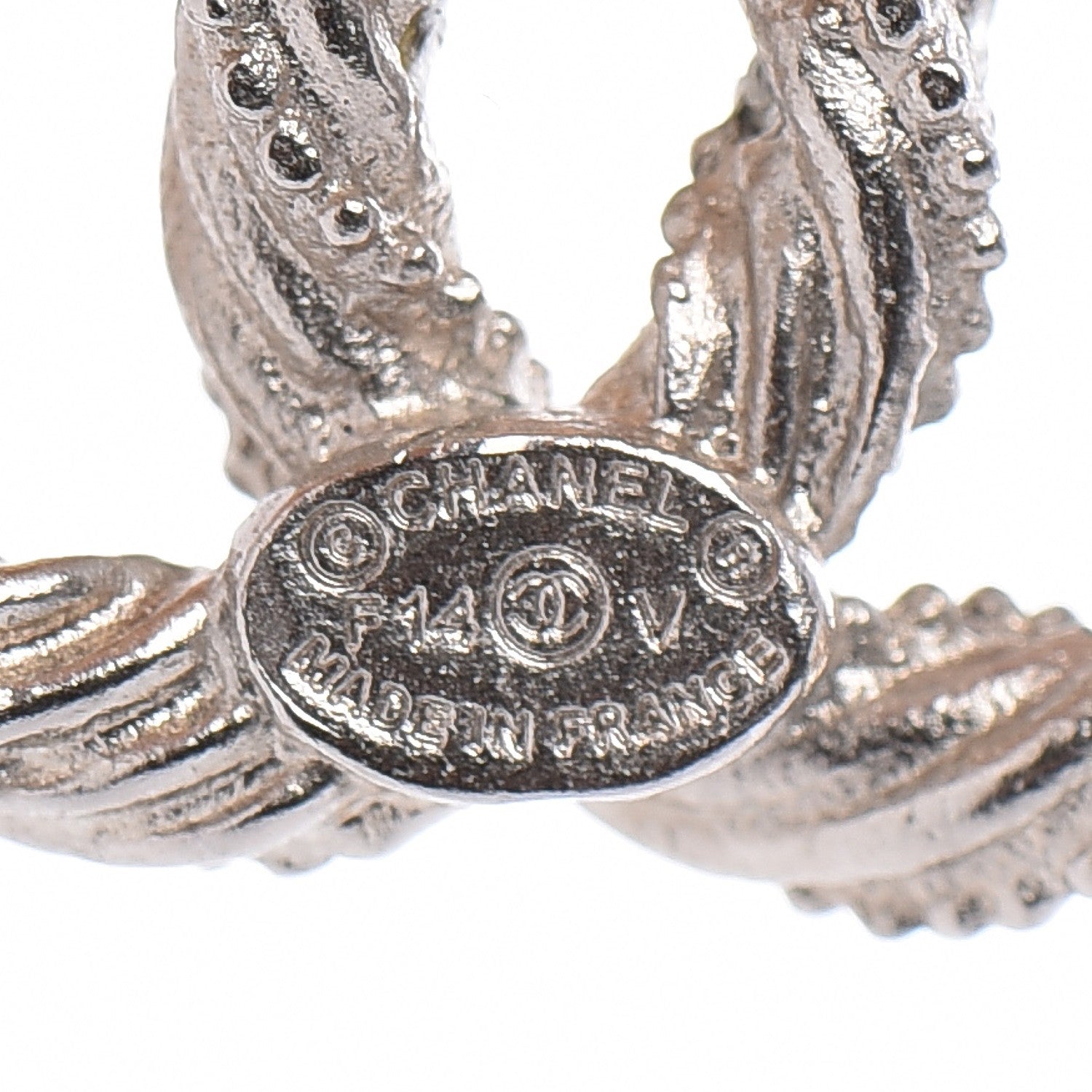 Chanel Crystal CC Twisted Earrings Silver 3 of 3