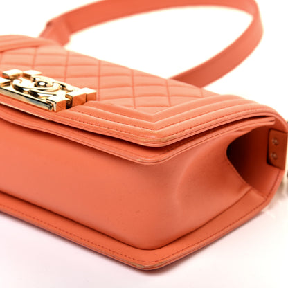 Chanel Lambskin Quilted Small Boy Flap Orange 7 of 10