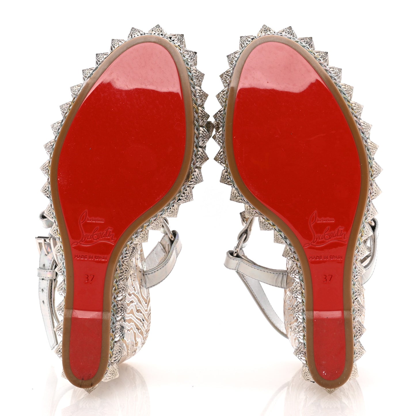 Liege Laser Wavy Pira Ryad 110 Wedge Sandals 37 Silver
