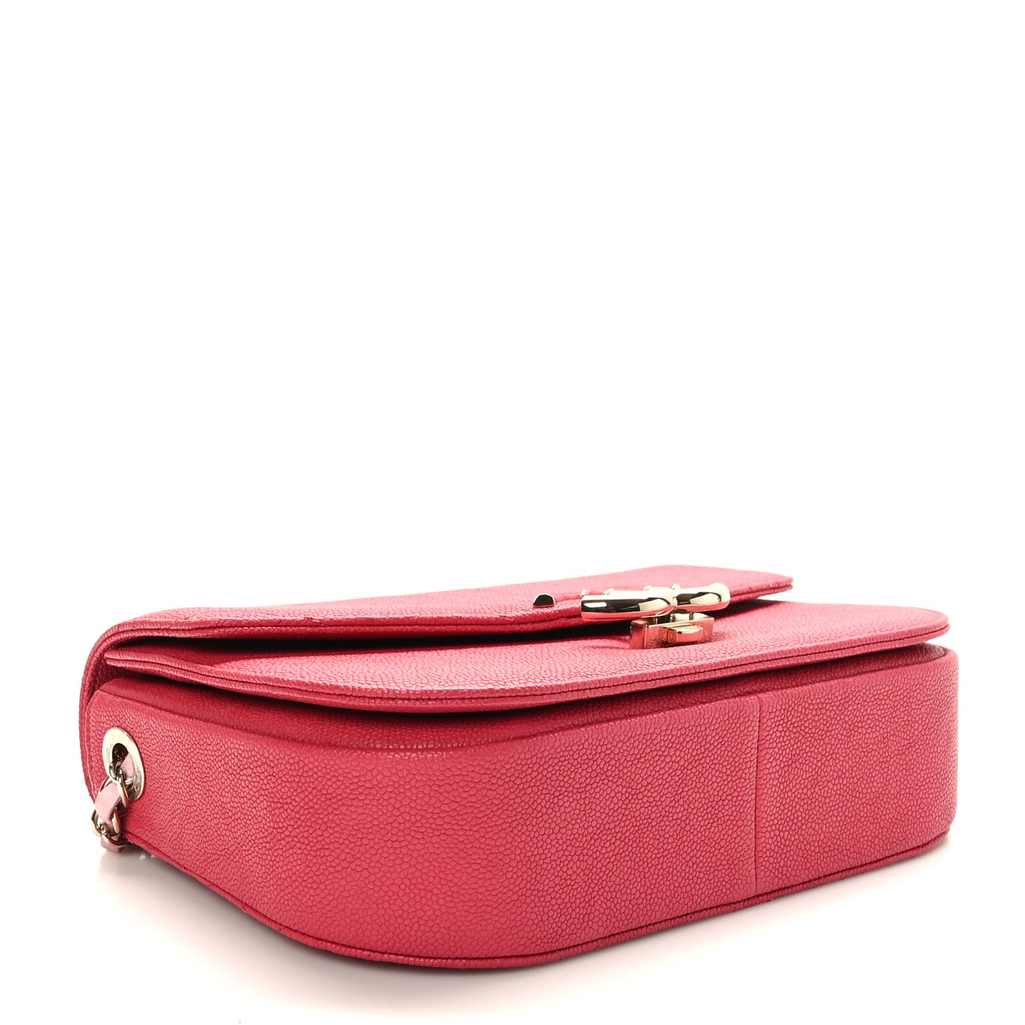 Grained Calfskin Quilted Medium Cuba Top Handle Flap Pink