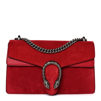 Gucci Suede Vitello Velvet Small Dionysus Shoulder Bag Vulcanic Red 1 of 10