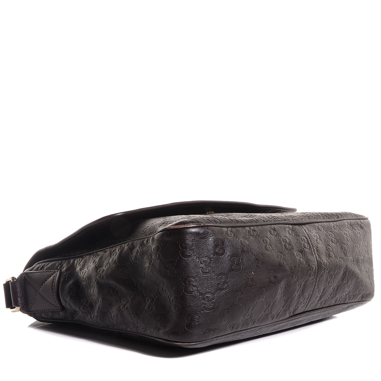 Gucci Guccissima Medium Flap Messenger Bag Chocolate 4 of 9