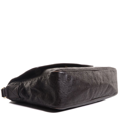 Gucci Guccissima Medium Flap Messenger Bag Chocolate 4 of 9