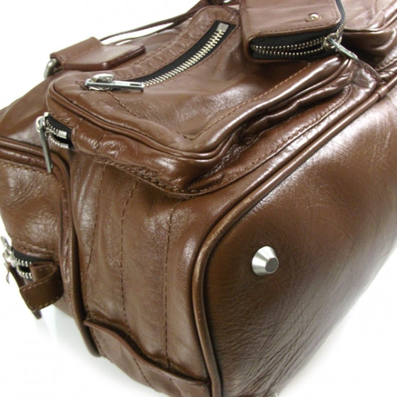 Calfskin Large Betty Shoulder Bag Chocolate