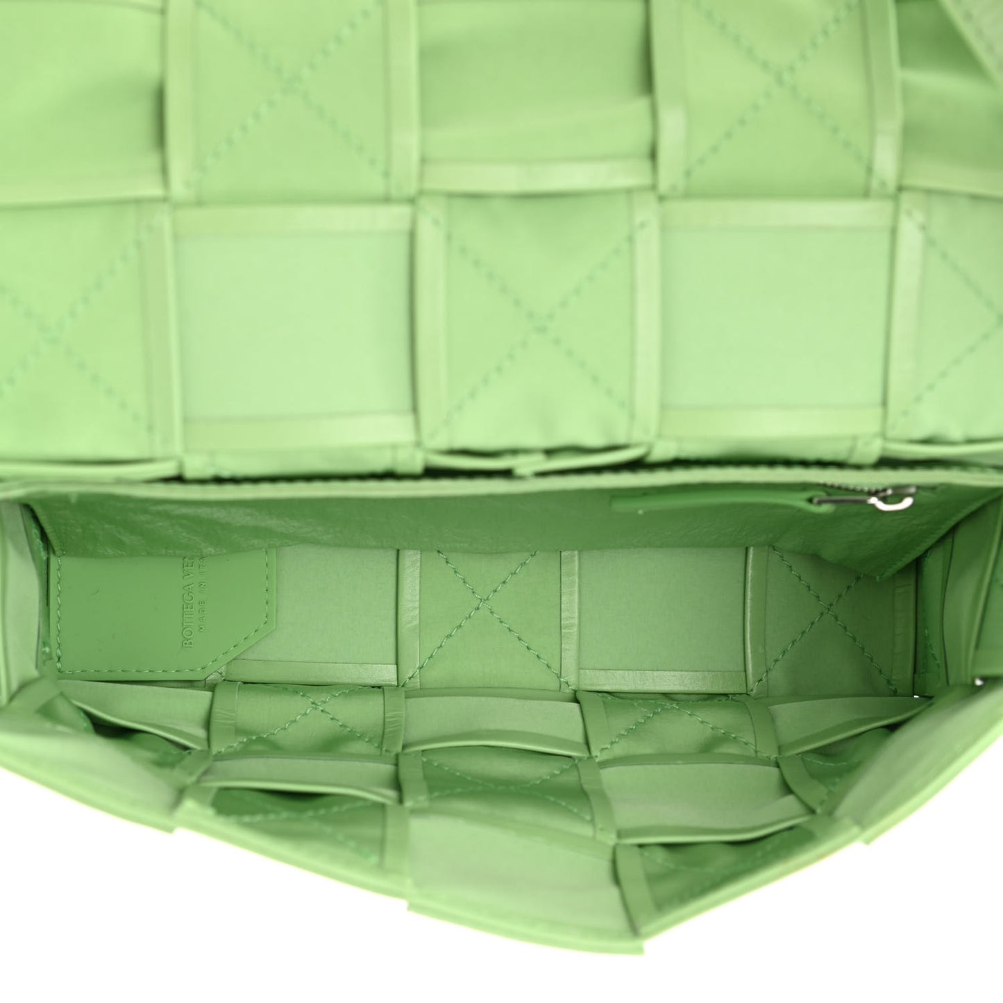 Calfskin Maxi Intreccio Cassette Crossbody Bag Pistachio