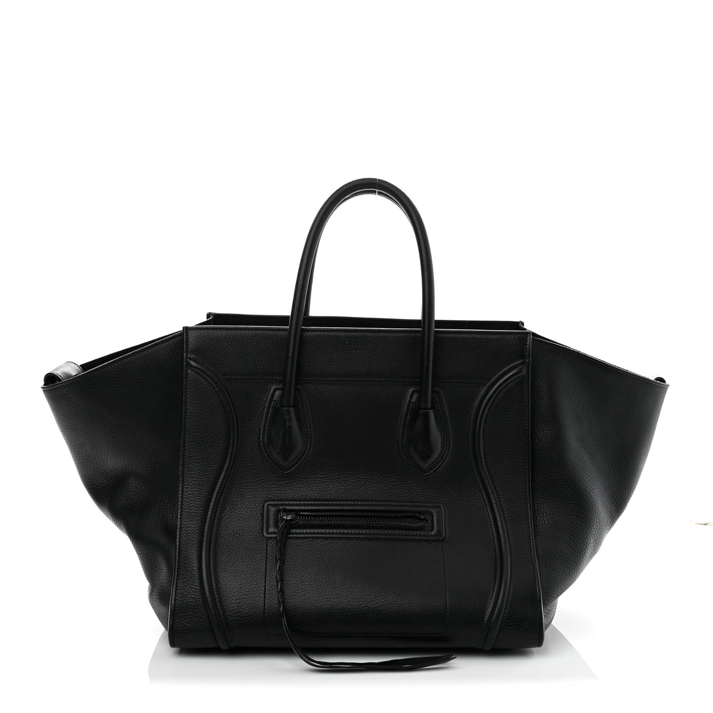 Grained Calfskin Medium Phantom Luggage Black