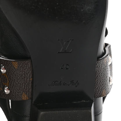 Louis Vuitton Calfskin Monogram Rhapsody Ankle Boots 40 Black 6 of 10