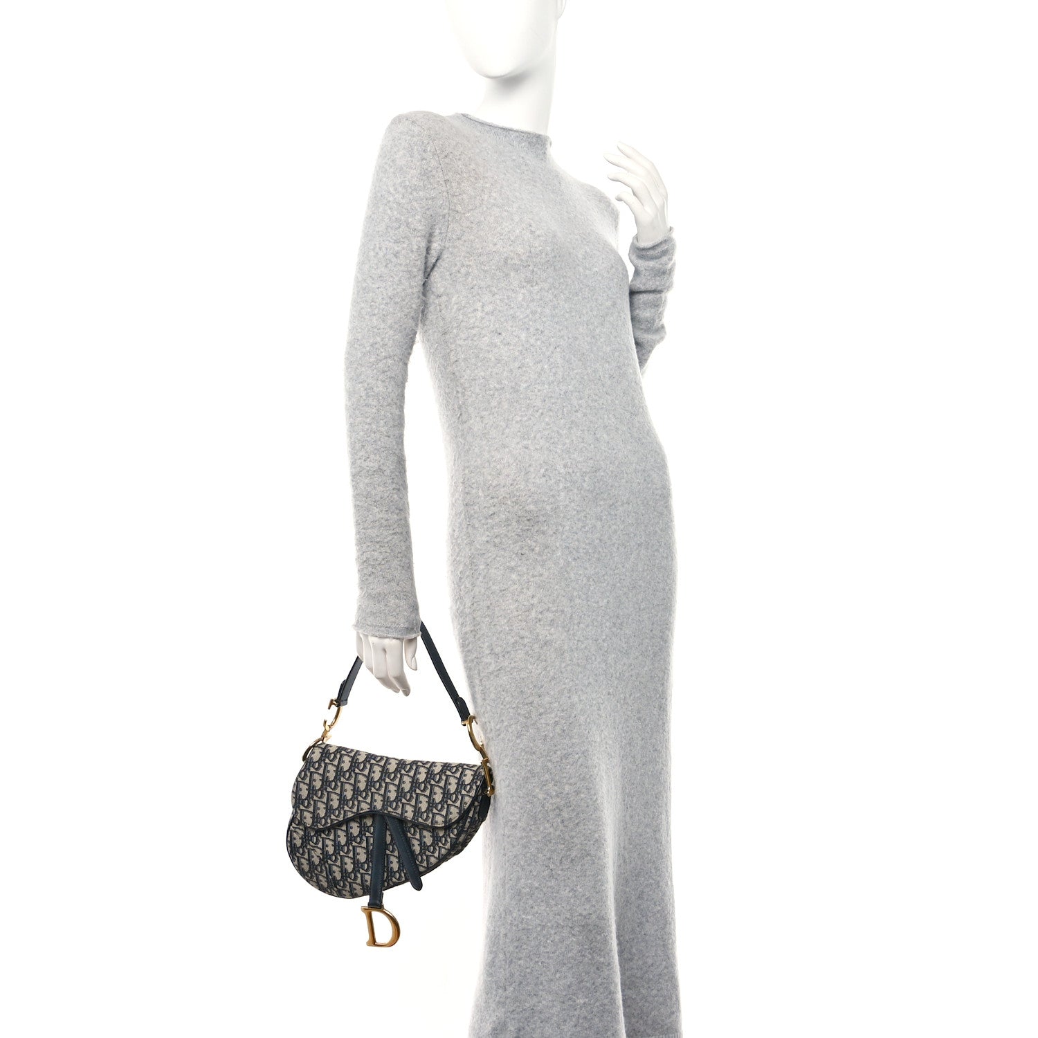 Christian Dior Oblique Saddle Bag Blue 2 of 13