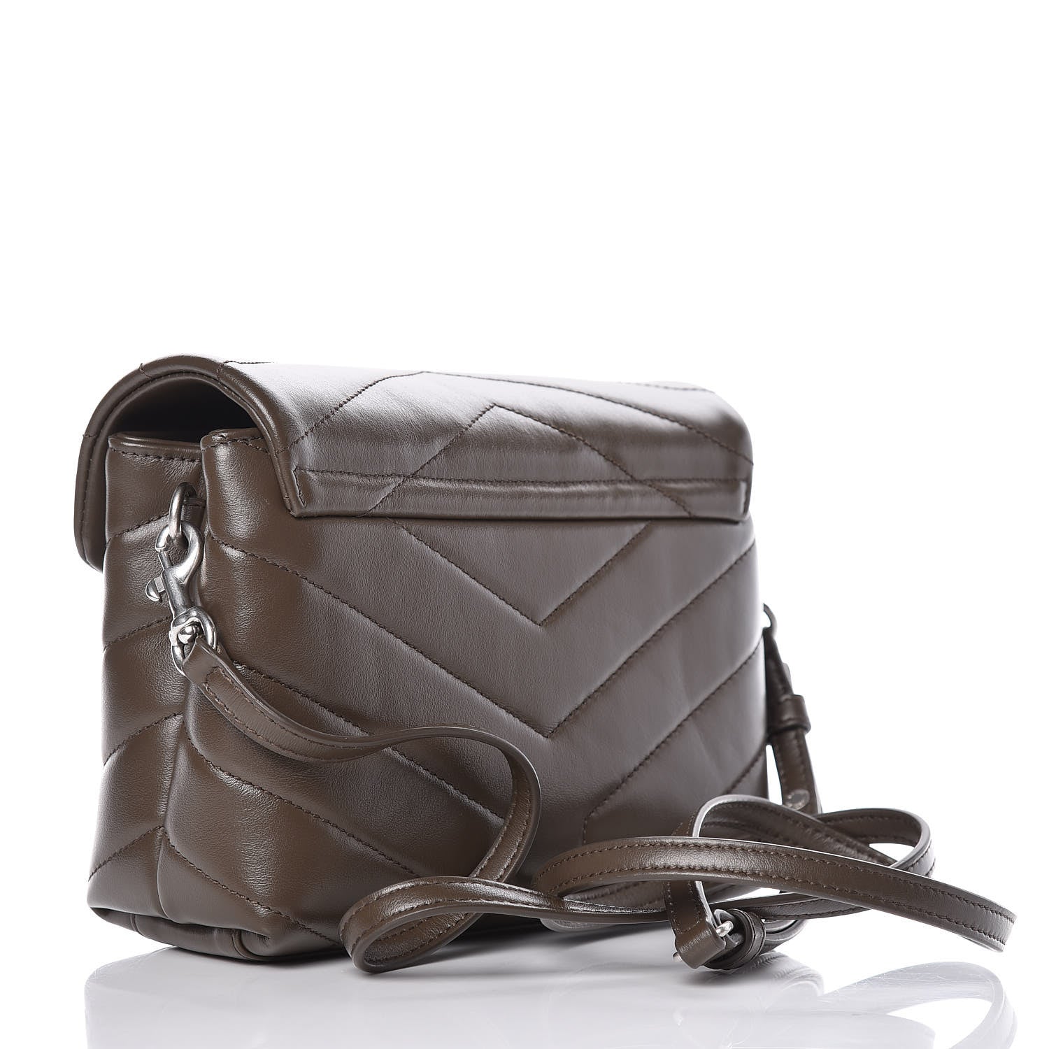 Saint Laurent Calfskin Y Quilted Monogram Toy Loulou Crossbody Bag Faggio 3 of 10