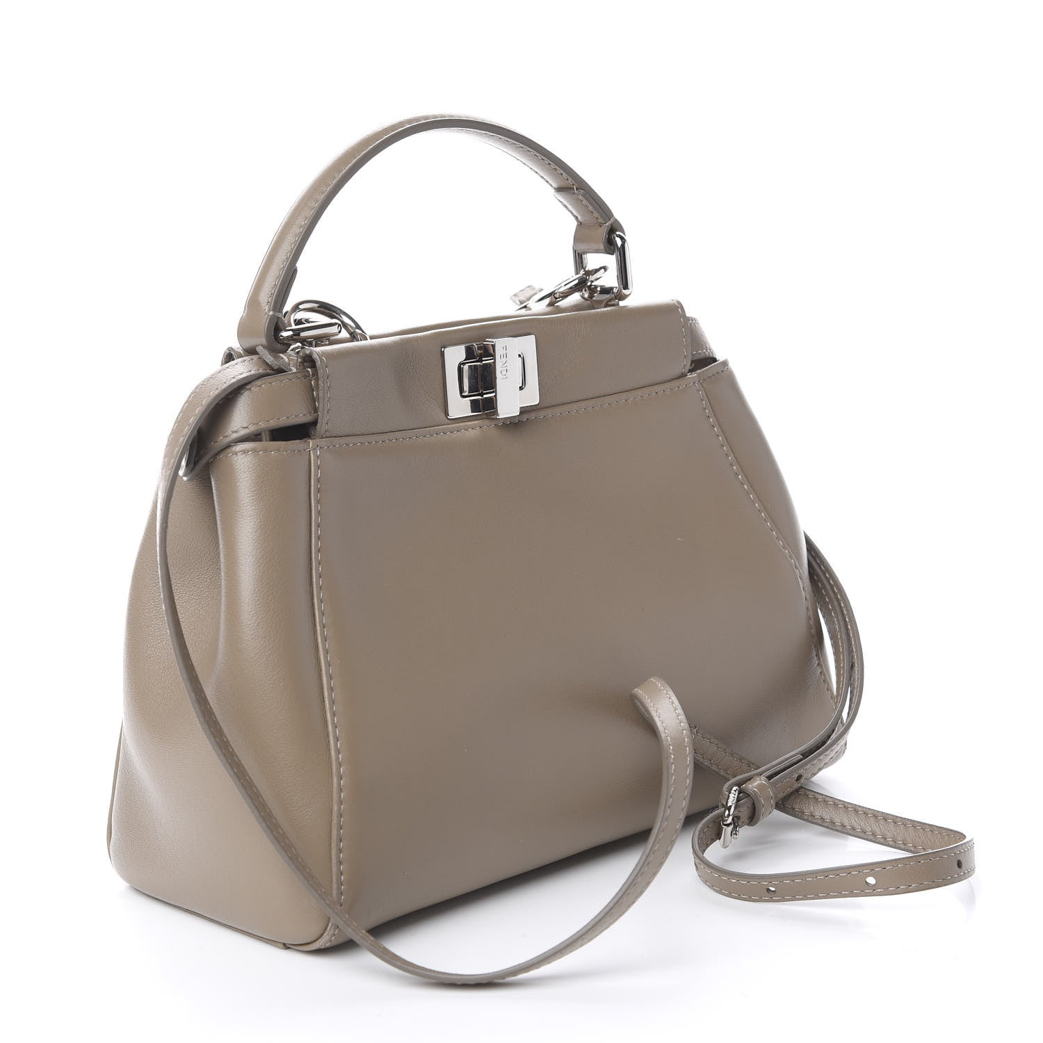 Fendi Nappa Mini Peekaboo Iconic Satchel Tortora 3 of 11