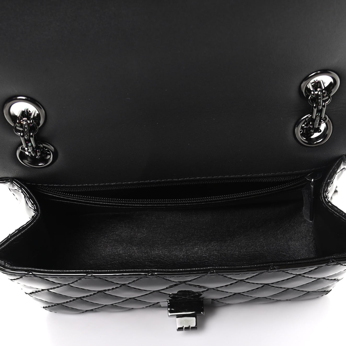 Patent Calfskin Quilted 2.55 Reissue Mini Flap So Black