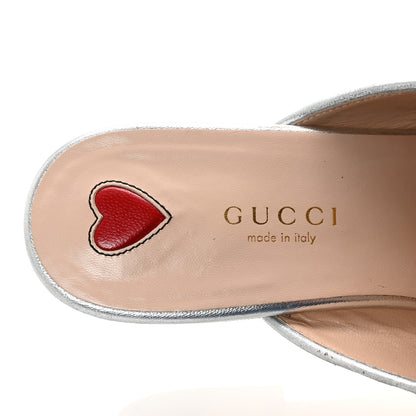 Gucci Glitter Womens Princetown Slippers 36.5 Silver 8 of 9