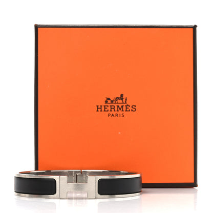 Hermes Matte Enamel Narrow Clic Clac HH Bracelet T6 Black 5 of 5