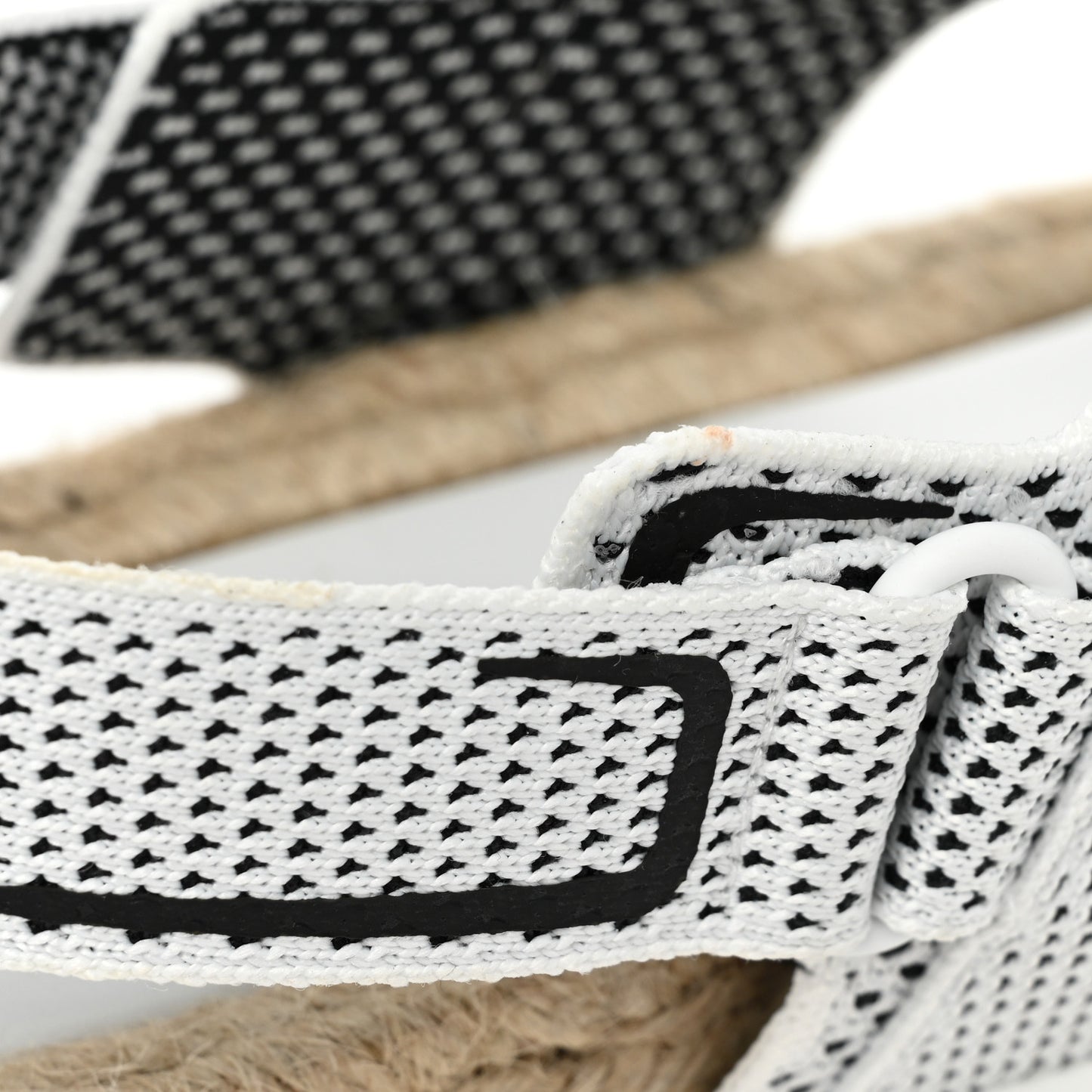 Technical Knit Jute Dioract 10mm Sandals 38 White Black