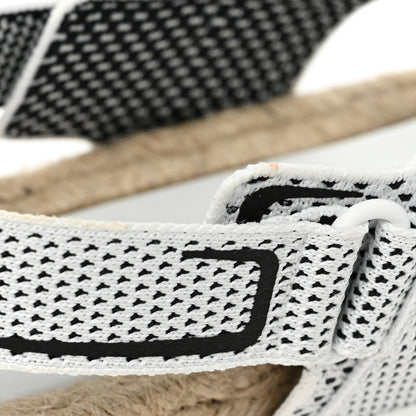 Christian Dior Technical Knit Jute Dioract 10mm Sandals 38 White Black 9 of 10