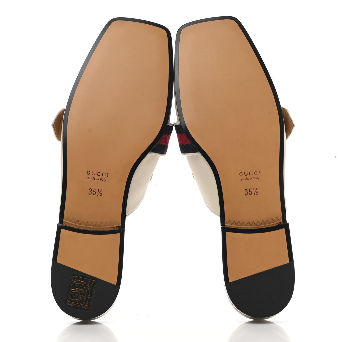 Calfskin Web Womens Peyton GG Slippers 35.5 Mystic White