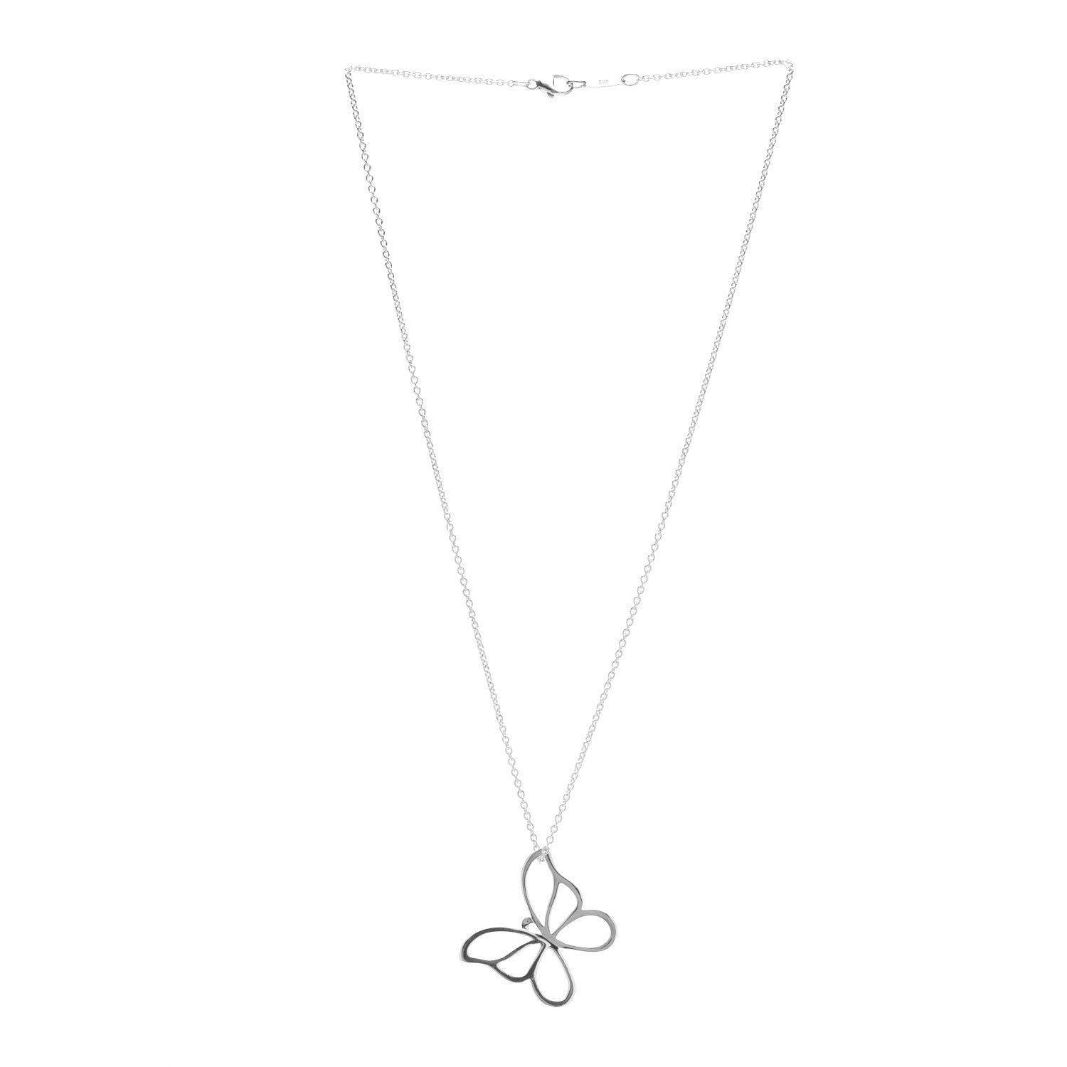Tiffany Sterling Silver Butterfly Pendant Necklace 3 of 4