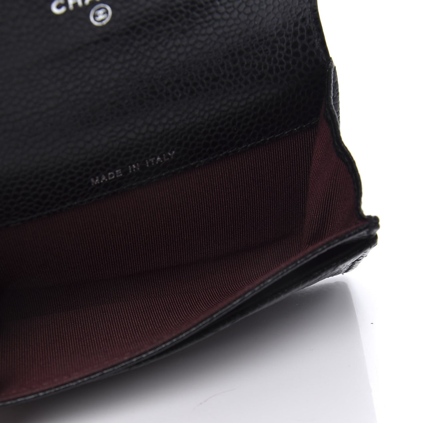 Caviar Quilted Flap Card Holder Black