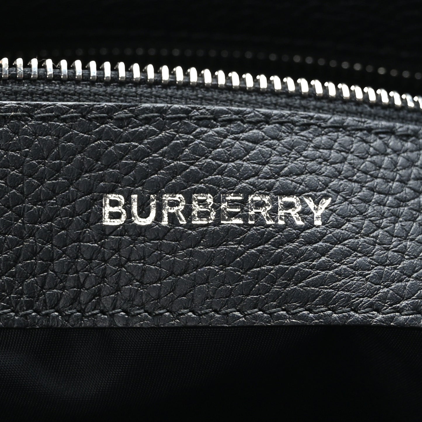 Grainy Calfskin Embossed Bruno Messenger Black