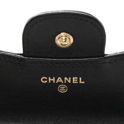 Chanel Lambskin Quilted Top Handle Flap Coin Purse With Chain Black 6 of 12