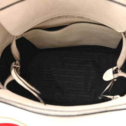 Prada Vitello Phenix Logo Hobo White 5 of 11
