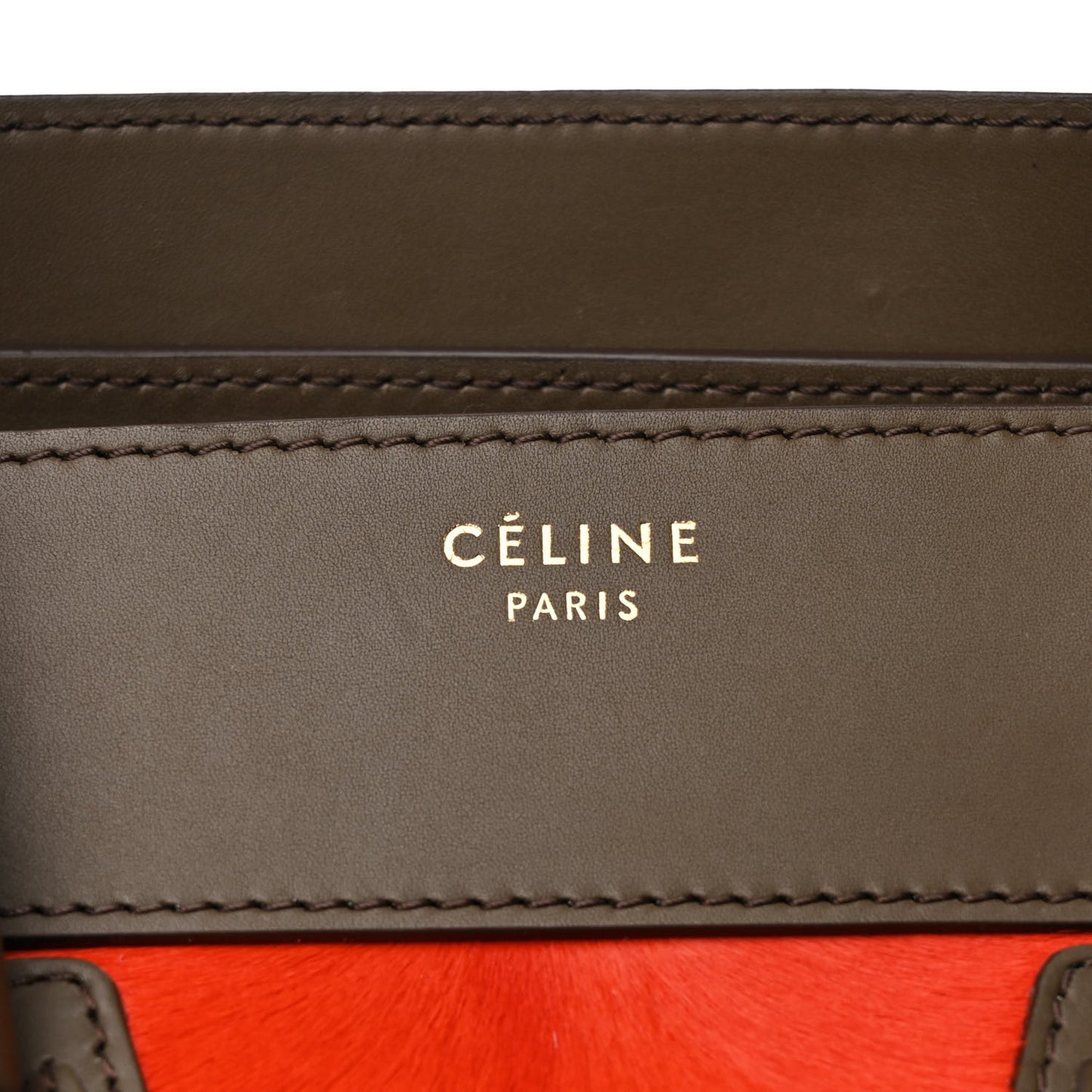 Pony Hair Smooth Calfskin Mini Tri-Color Luggage Brick