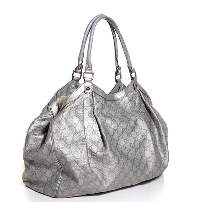 Gucci Guccissima Large Sukey Tote Silver 3 of 7