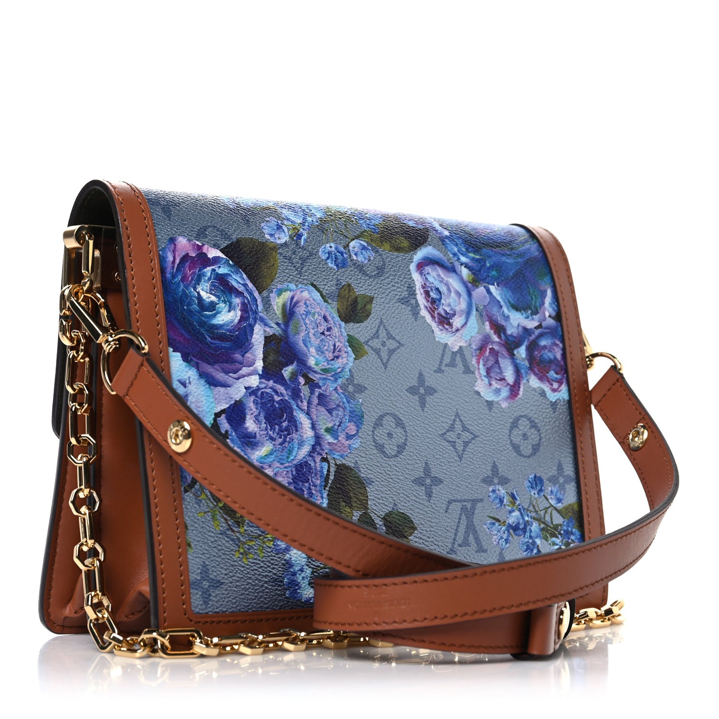 Metallic Monogram LV Garden Dauphine MM Blue
