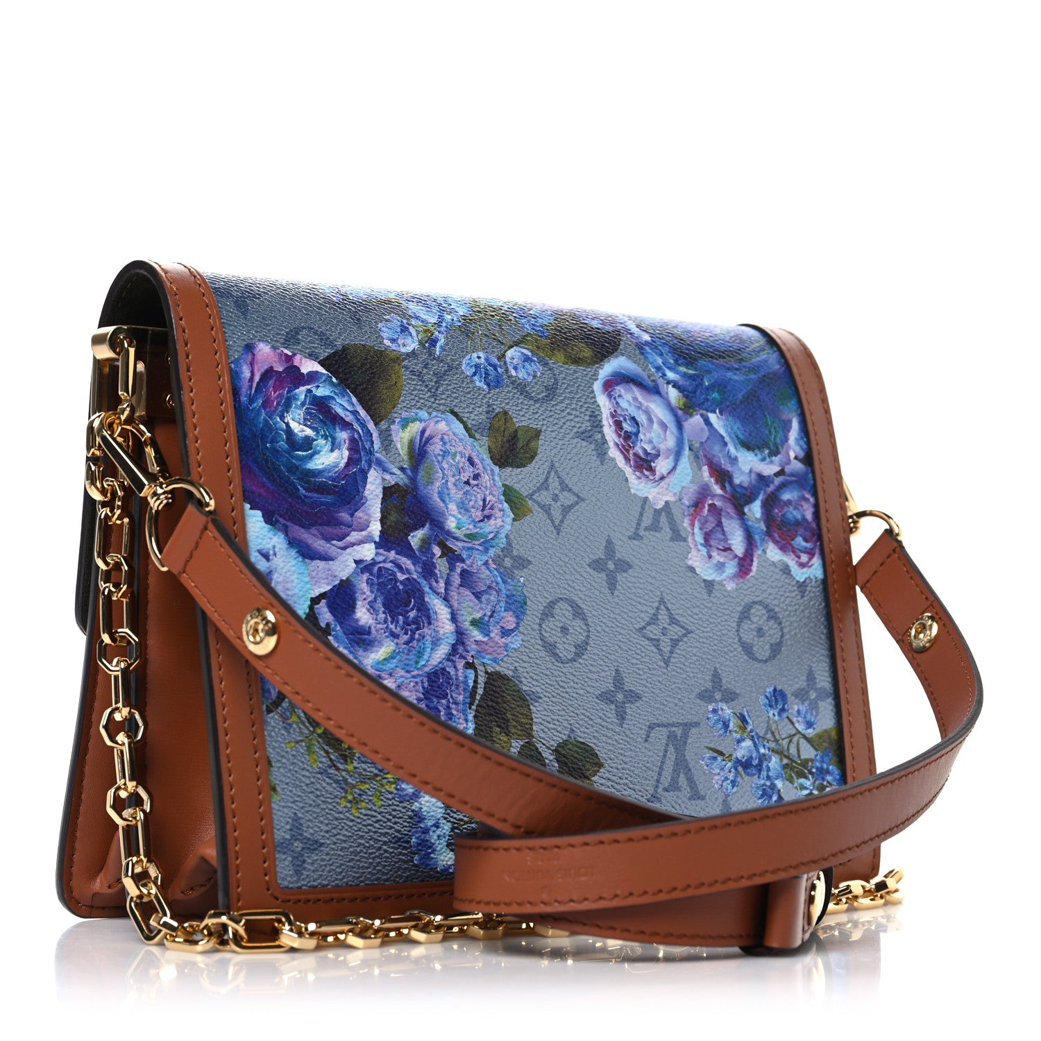 Louis Vuitton Metallic Monogram LV Garden Dauphine MM Blue 3 of 9