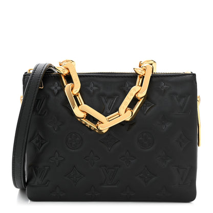 Louis Vuitton Lambskin Embossed Monogram Coussin BB Black 1 of 9