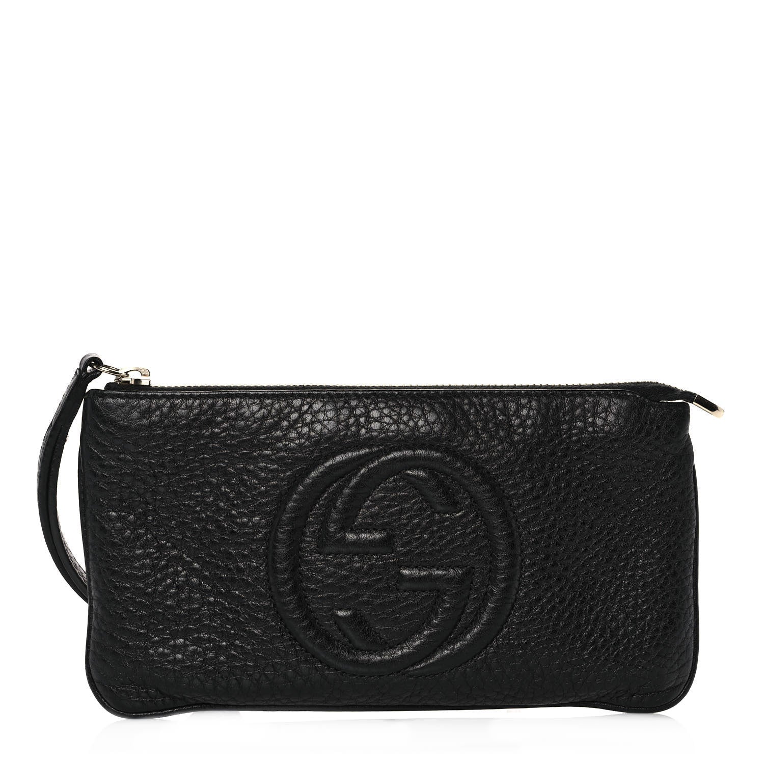 Gucci Pebbled Calfskin Soho Wristlet Black 1 of 10