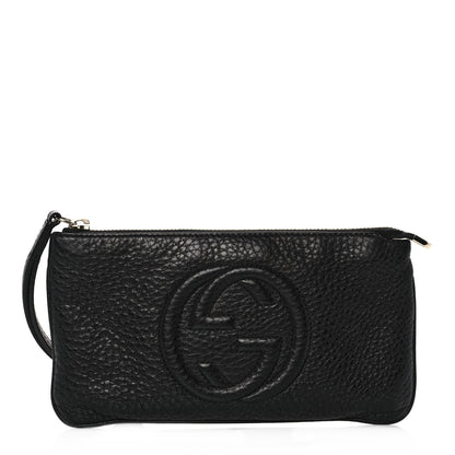 Gucci Pebbled Calfskin Soho Wristlet Black 1 of 10