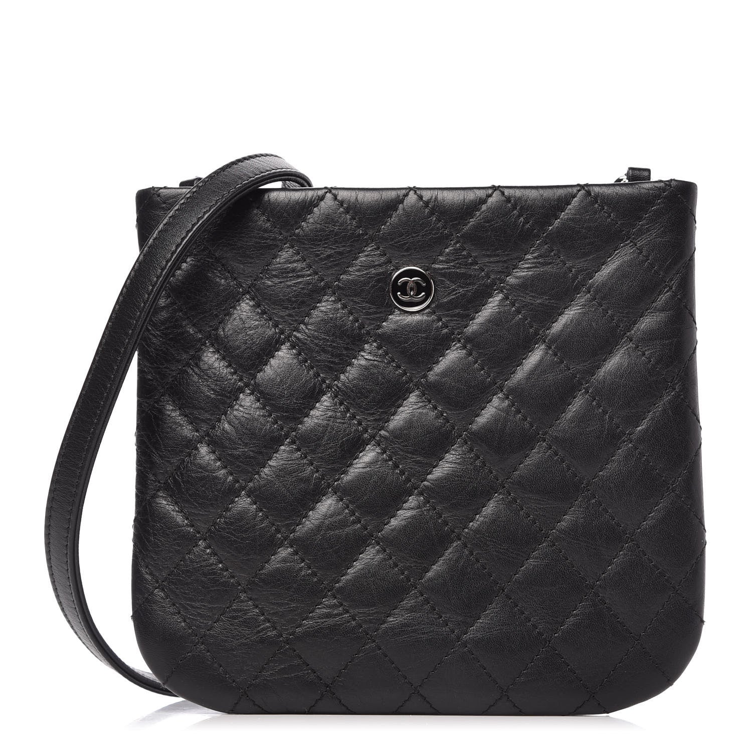 Chanel Aged Calfskin Quilted Crossbody Bag Black 1 of 10