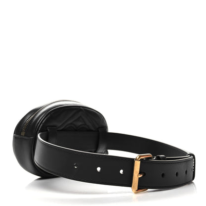 Gucci Calfskin Matelasse GG Marmont Belt Bag 75 30 Black 3 of 11