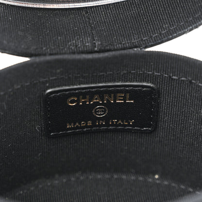 Chanel Lambskin Quilted Mini Round Vanity Case With Chain Black 6 of 12
