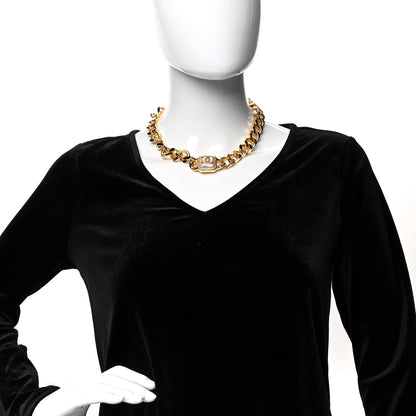 Chanel Pearl CC Chain Link Choker Necklace Gold 2 of 5