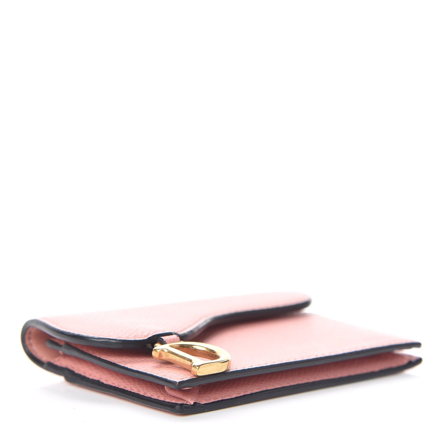 Christian Dior Grained Calfskin Saddle Card Holder Pink 4 of 8