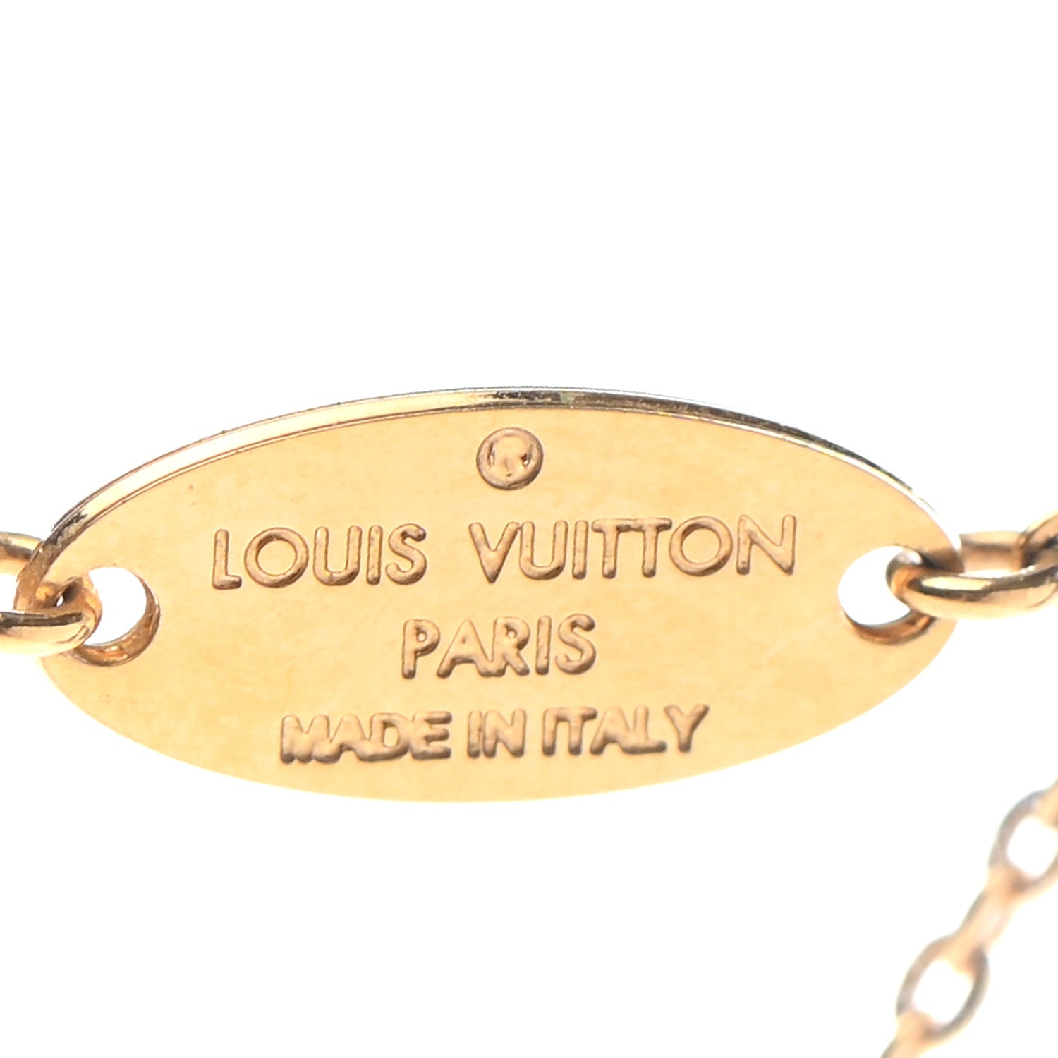 Louis Vuitton Nanogram Name Tag Necklace Gold 6 of 7
