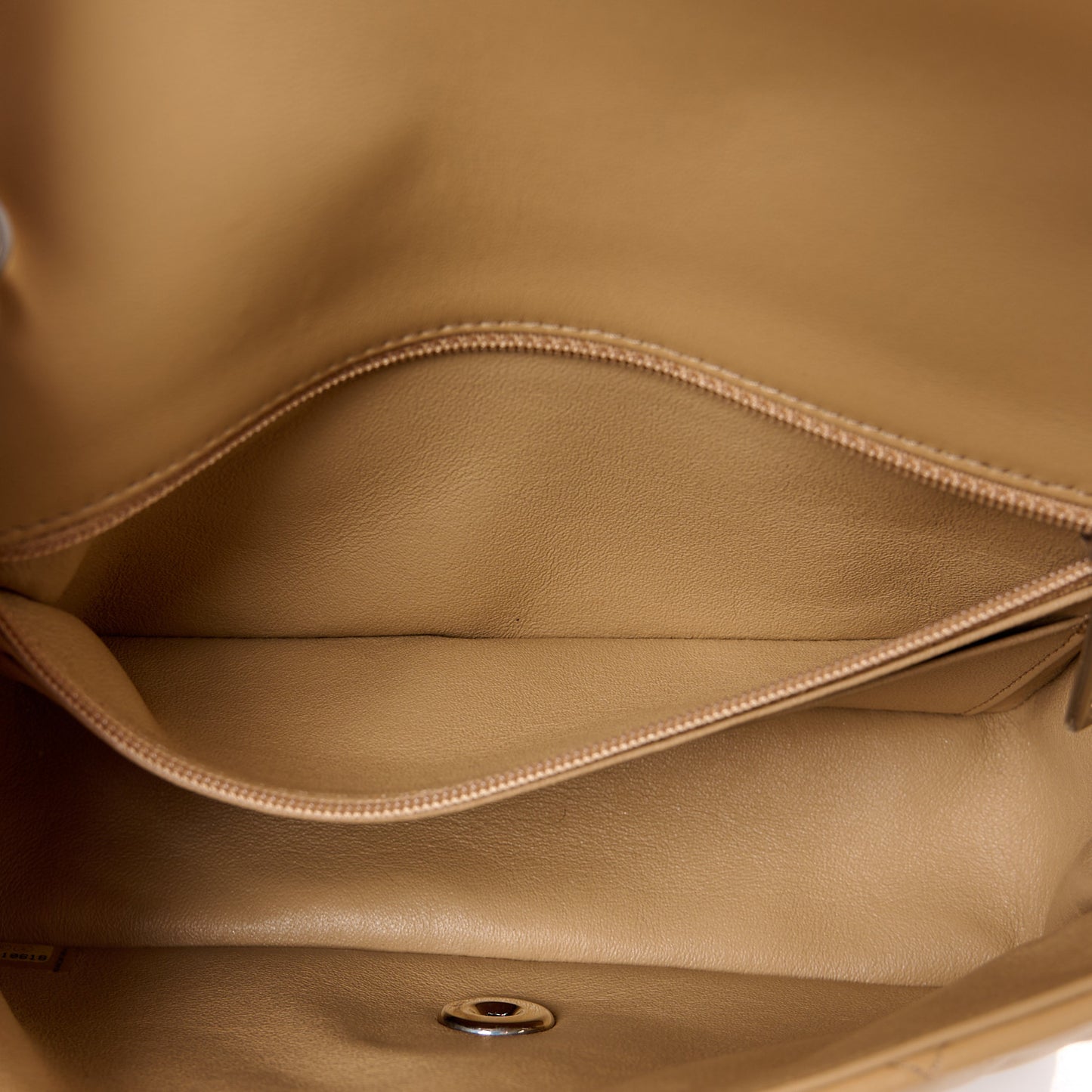 Lambskin Quilted Mini Rectangular Flap Beige